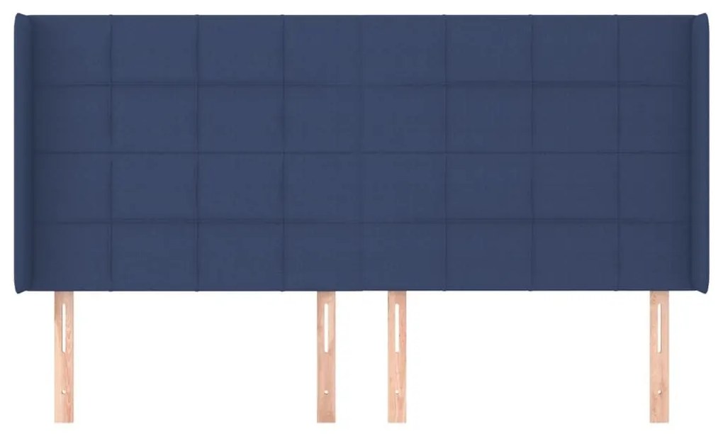 Κεφαλάρι με Πτερύγια Μπλε 183x16x118/128 εκ. Υφασμάτινο - Μπλε