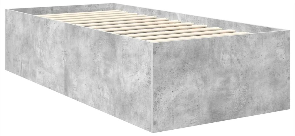 vidaXL Σκελετός Κρεβατιού με κεφαλάρι Σκυρόδεμα Γκρι 90 x 190 cm