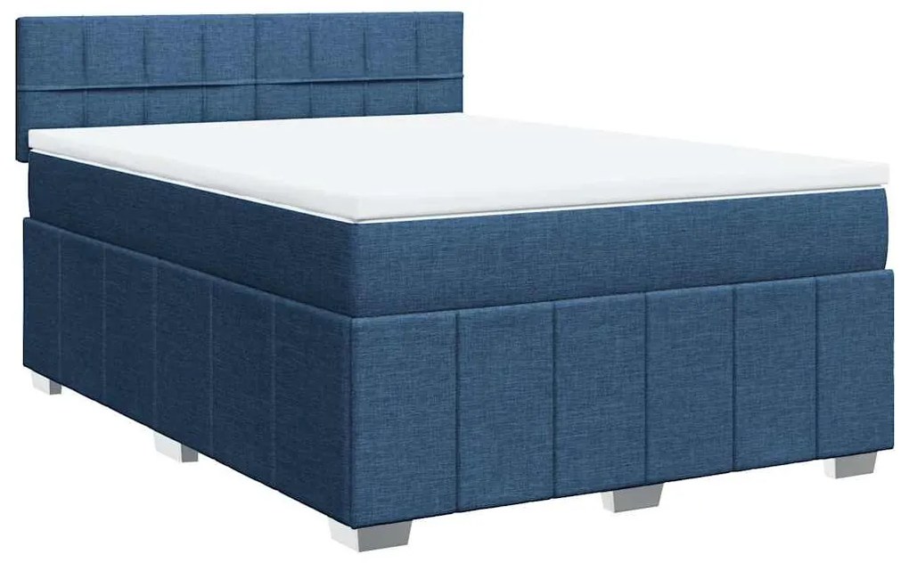 ΚΡΕΒΑΤΙ BOXSPRING ΜΕ ΣΤΡΩΜΑ ΜΠΛΕ 140X190 ΕΚ. ΥΦΑΣΜΑΤΙΝΟ 3289369