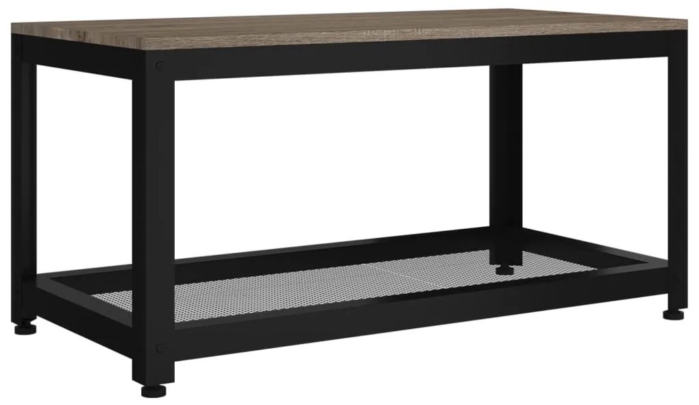 vidaXL Τραπεζάκι Σαλονιού Γκρι/Μαύρο 90x45x45 εκ. από MDF/Σίδερο