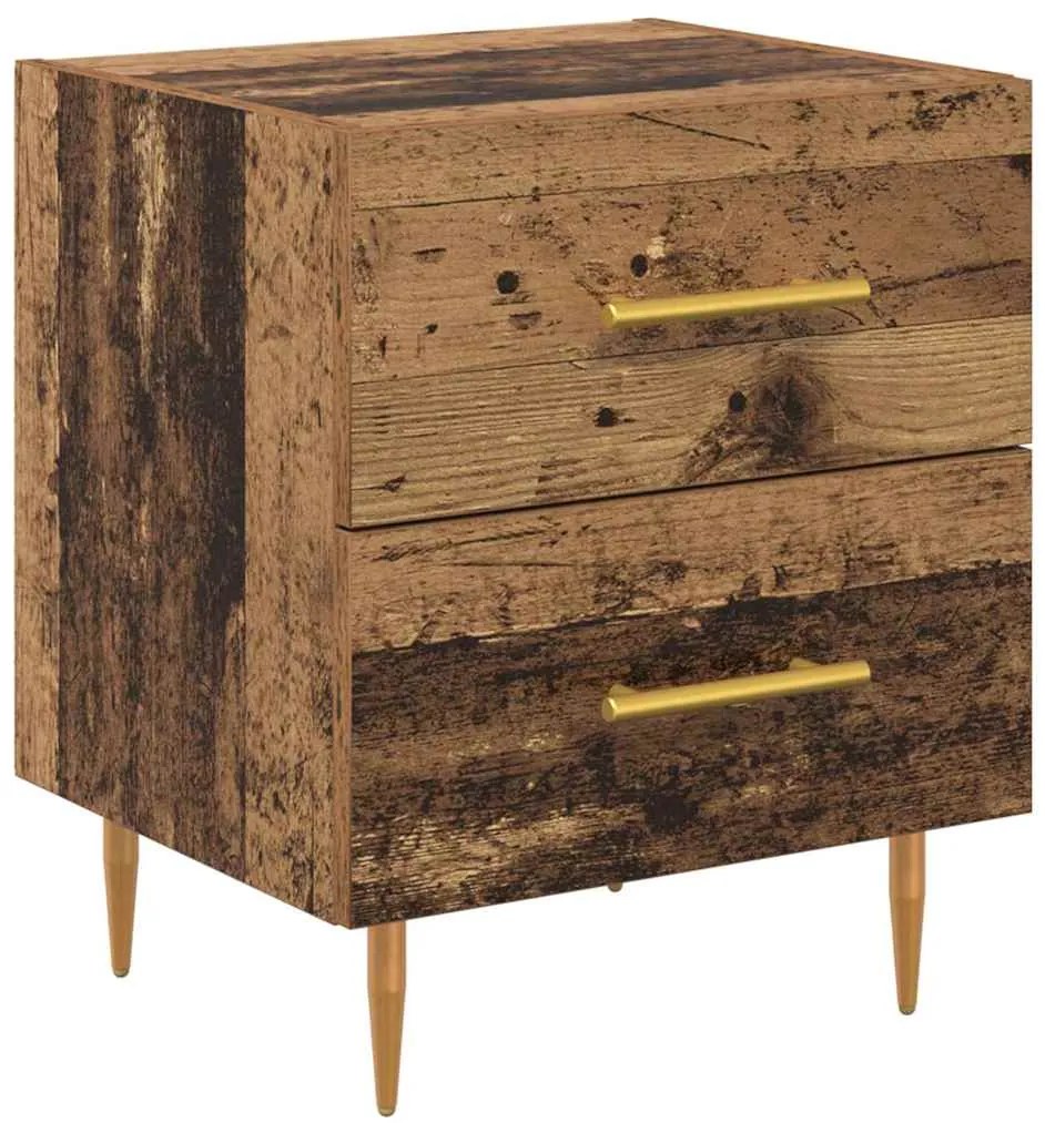 vidaXL Κομοδίνο 2 pcs Παλιό Ξύλο 40 x 35 x 47,5 εκ Επεξεργασμένο ξύλο