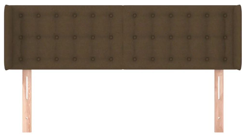 vidaXL Κεφαλάρι με Πτερύγια Σκούρο Καφέ 147x16x78/88 εκ. Υφασμάτινο