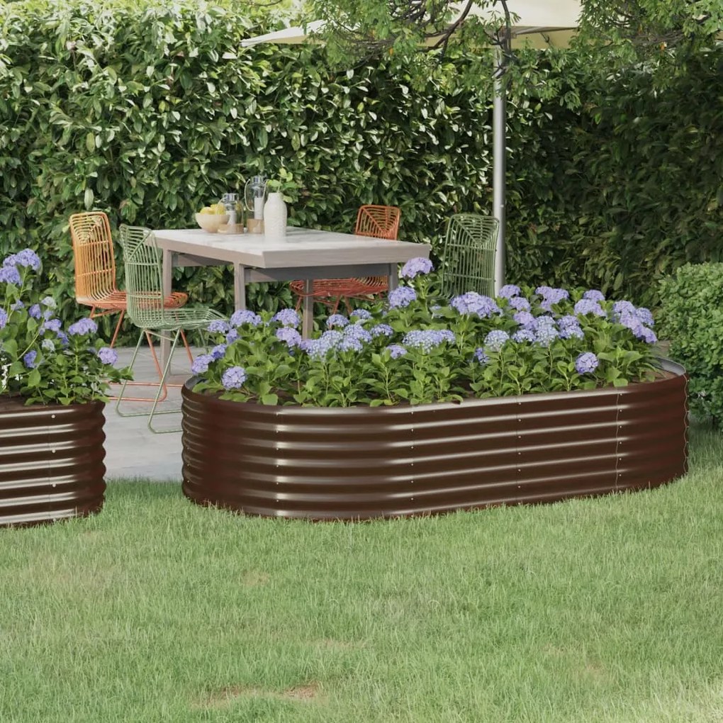 vidaXL Ζαρντινιέρα Καφέ 175x100x36 εκ. Γαλβανισμένος χάλυβας