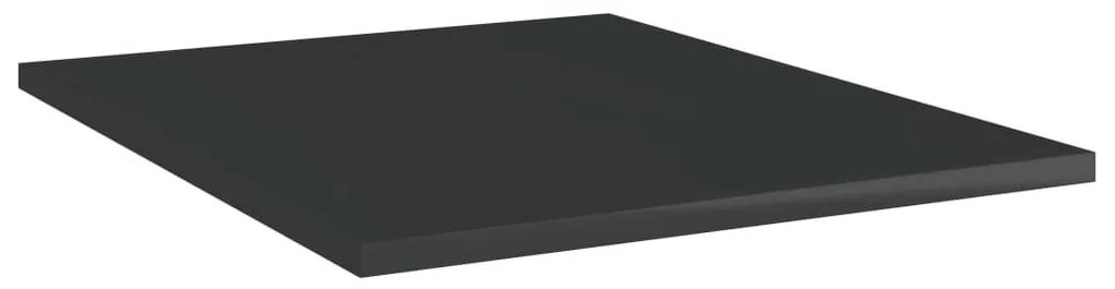 Ράφια Βιβλιοθήκης 8 τεμ. Γυαλ. Μαύρο 40x50x1,5 εκ. Επεξ.Ξύλο - Μαύρο