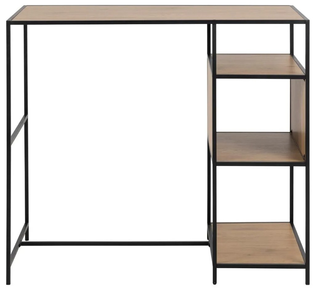 Τραπέζι μπαρ Oakland H164, 105x60x120cm, Ινοσανίδες μέσης πυκνότητας, Μέταλλο, Μαύρο, Άγρια δρυς