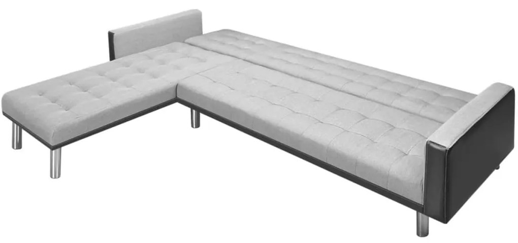 vidaXL Καναπές-Κρεβάτι Γωνιακός Μαύρος/Γκρι 218x155x69 εκ. Υφασμάτινος