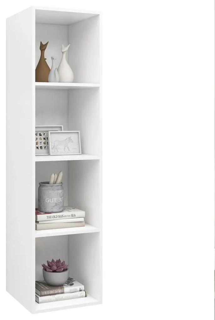 vidaXL Έπιπλο Τηλεόρασης Κρεμαστό Λευκό 37x37x142,5 εκ. από Επεξ. Ξύλο
