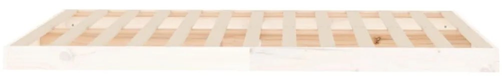 vidaXL Πλαίσιο Κρεβατιού Λευκό 120x190 εκ. Ημίδιπλο Μασίφ Ξύλο Πεύκου