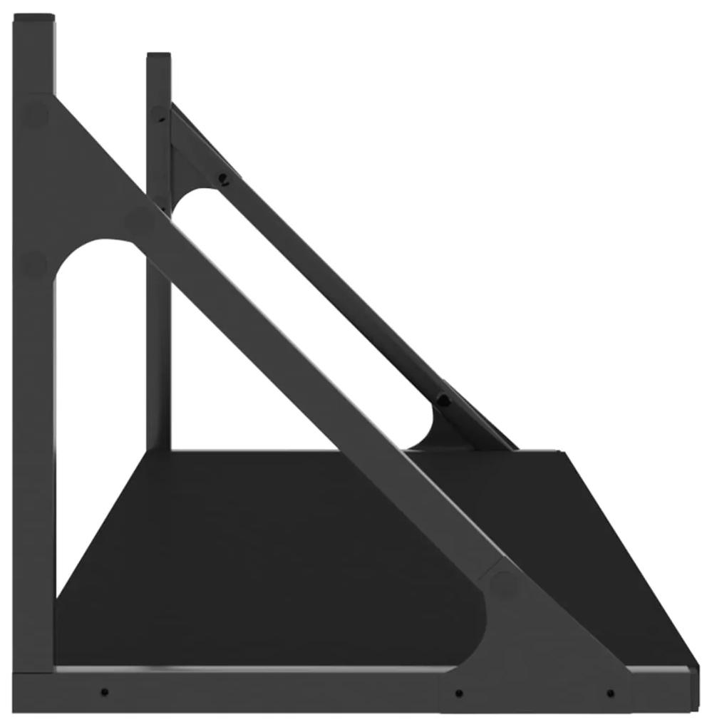 vidaXL Ράφια Τοίχου 2 τεμ. Μαύρα 80x25x25,5 εκ. Επεξεργασμένο Ξύλο