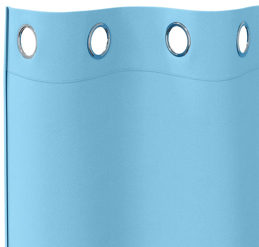 vidaXL Κουρτίνες με κουρτίνες 2 pcs Γαλάζιο 140 x 140 cm Πολυεστέρας