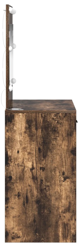 vidaXL Dressing Table με LED Φώτα Καπνιστού Δρυός 78.5x41x135 cm