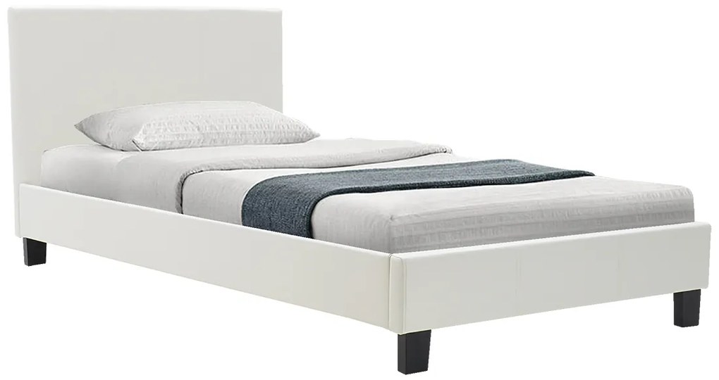 Κρεβάτι Nevil  100x200 PU χρώμα λευκό ματ