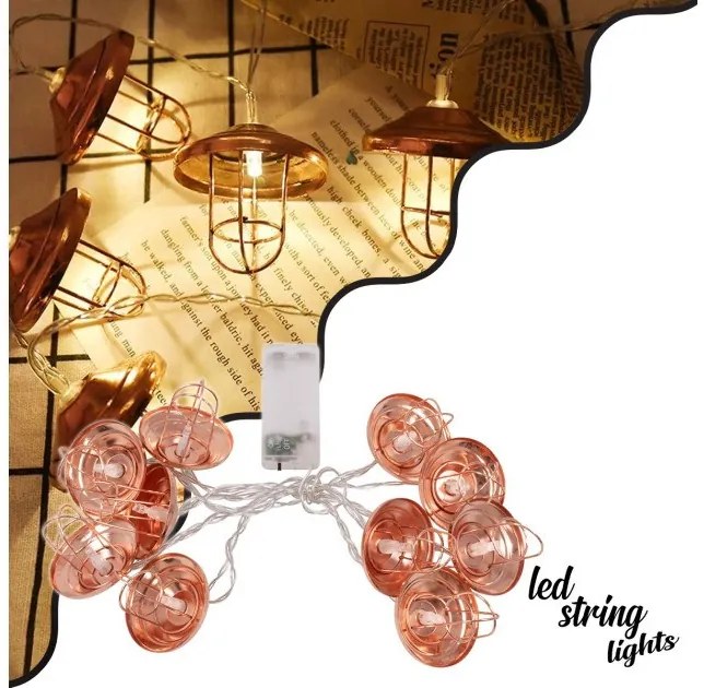 Διακοσμητική Γιρλάντα Bronze Lamp 2m 10 LED 1W Διάφανο 79807 Globostar-79807-Διάφανο 79807