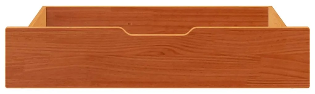 vidaXL Συρτάρια Κρεβατιού 2 τεμ 85x55x17 εκ. Καφέ Κεριού Μασίφ Πεύκο