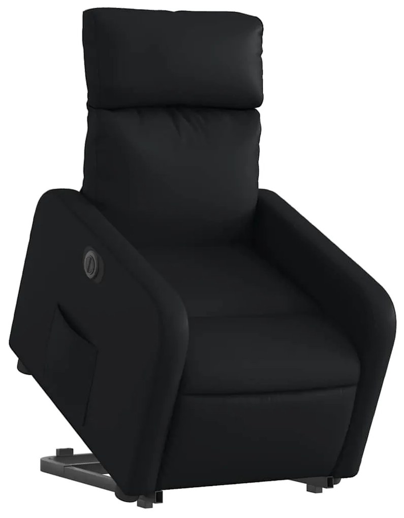 vidaXL Πολυθρόνα Ηλεκτρική Ανακλινόμενη με Ανύψωση Μαύρη Συνθ. Δέρμα