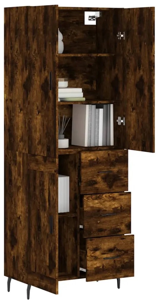 vidaXL Ντουλάπι Καπνιστή Δρυς 69,5x34x180 εκ. από Επεξεργασμένο Ξύλο