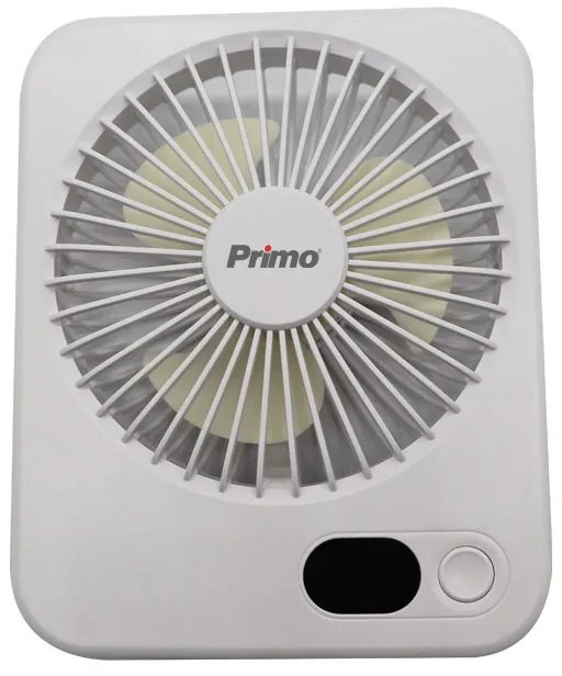 Primo PRMF-80692 Ανεμιστήρας Mini 5'' 12.5cm Λευκός Επαναφορτιζόμενος