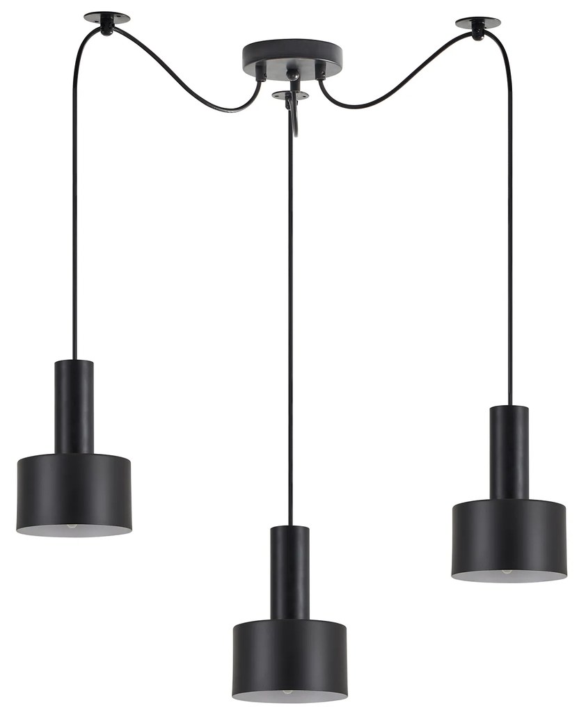 SE21-BL-4-BL3-MS1 ADEPT TUBE Black Pendant Black Metal Shade+