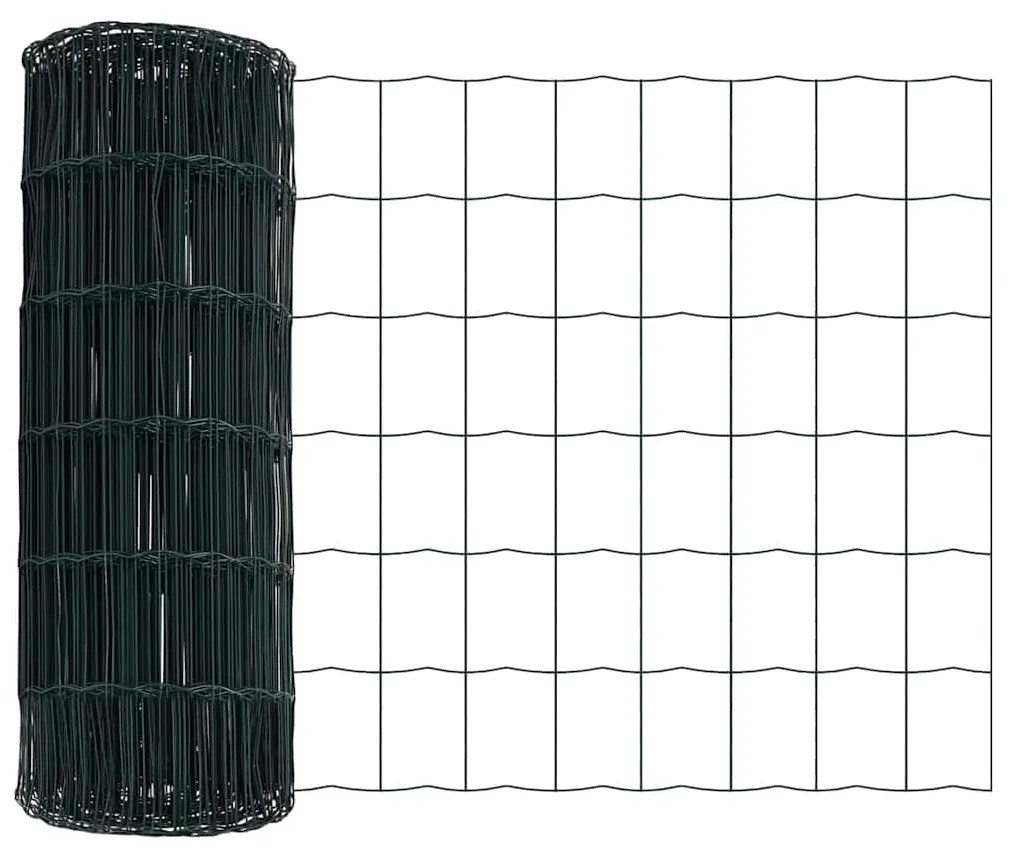 vidaXL Τεντώτο με στήριγμα Πράσινο 0,8 x 25 m Χάλυβας και PVC