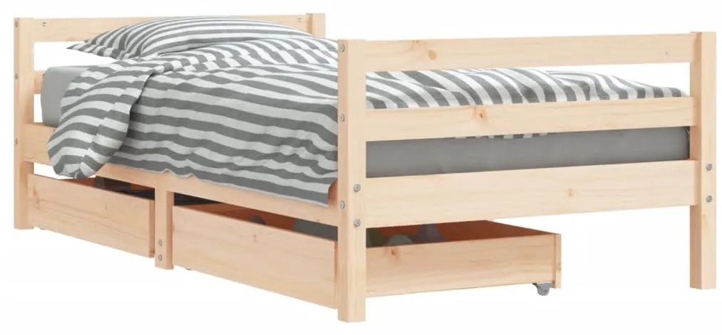 vidaXL Πλαίσιο Παιδικού Κρεβατιού με Συρτάρια 80x160 εκ. Ξύλο Πεύκου