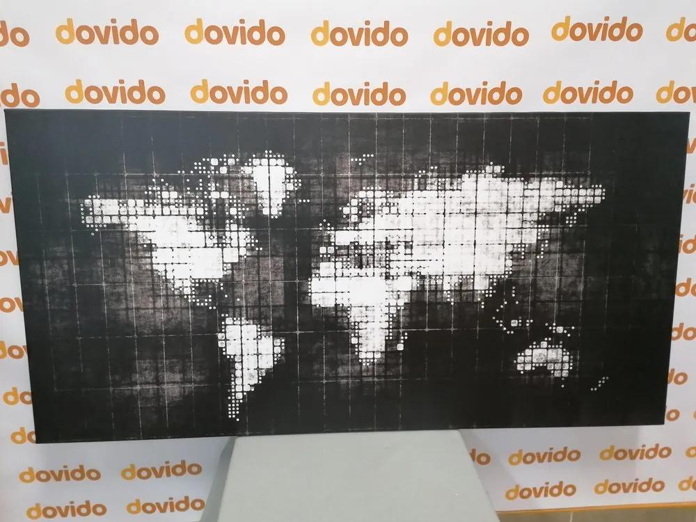 Εικόνα του κόσμου σε έναν χάρτη σε ασπρόμαυρο - 100x50