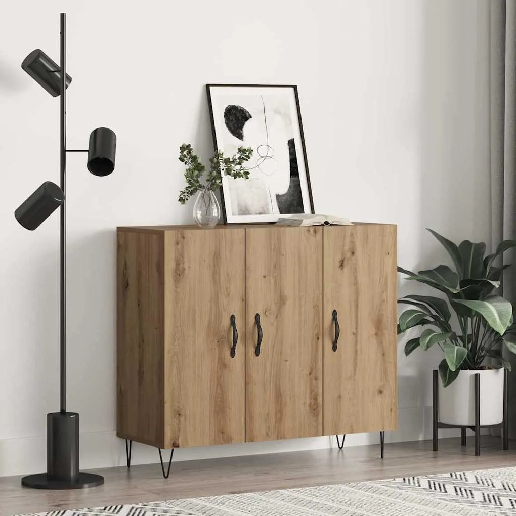 vidaXL Πλαϊνό γραφείο artisan δρυς 90 x 34 x 80 εκ. Επεξεργασμένο ξύλο