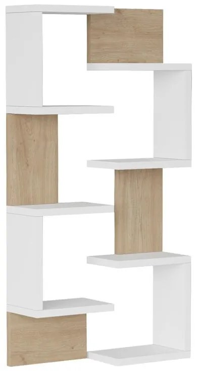 Ραφιέρα Τοίχου Pomar σε Φυσικό - Λευκό 47.2x14.5x92.5εκ. 47.2x14.5x92.5 εκ.