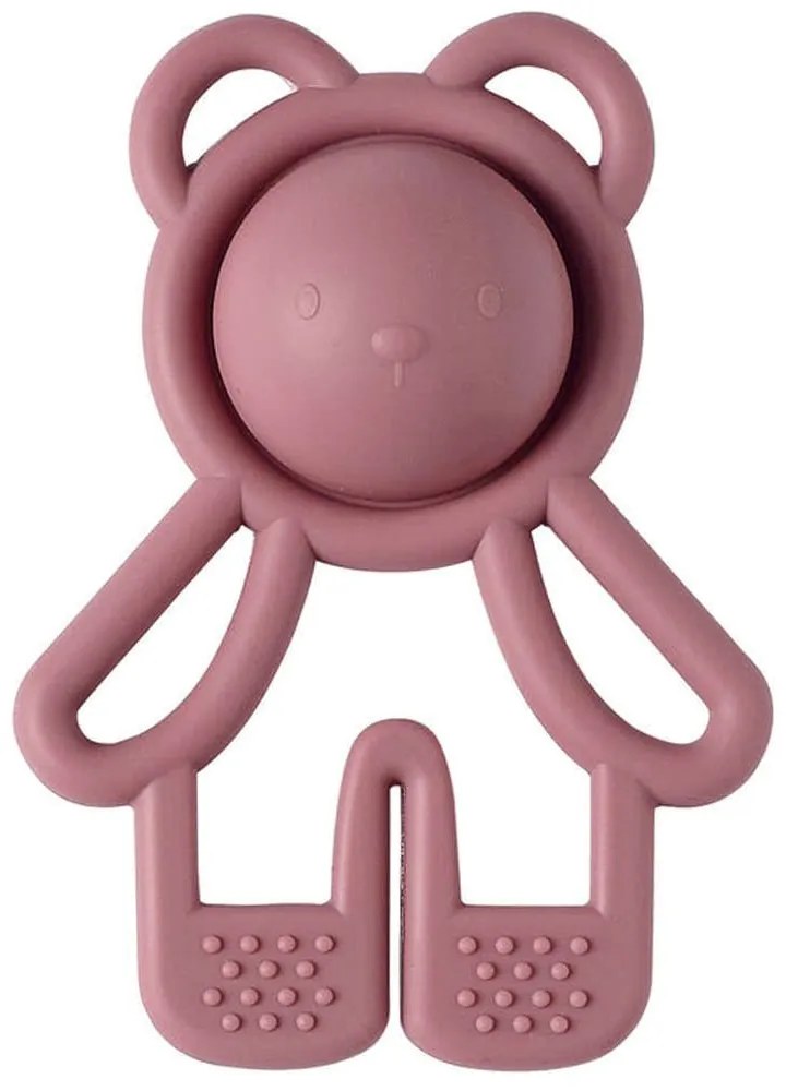 Κουδουνίστρα-Μασητικό 'Pop-It' N875240 8,3x2x11,7cm Pink Nattou Silicone