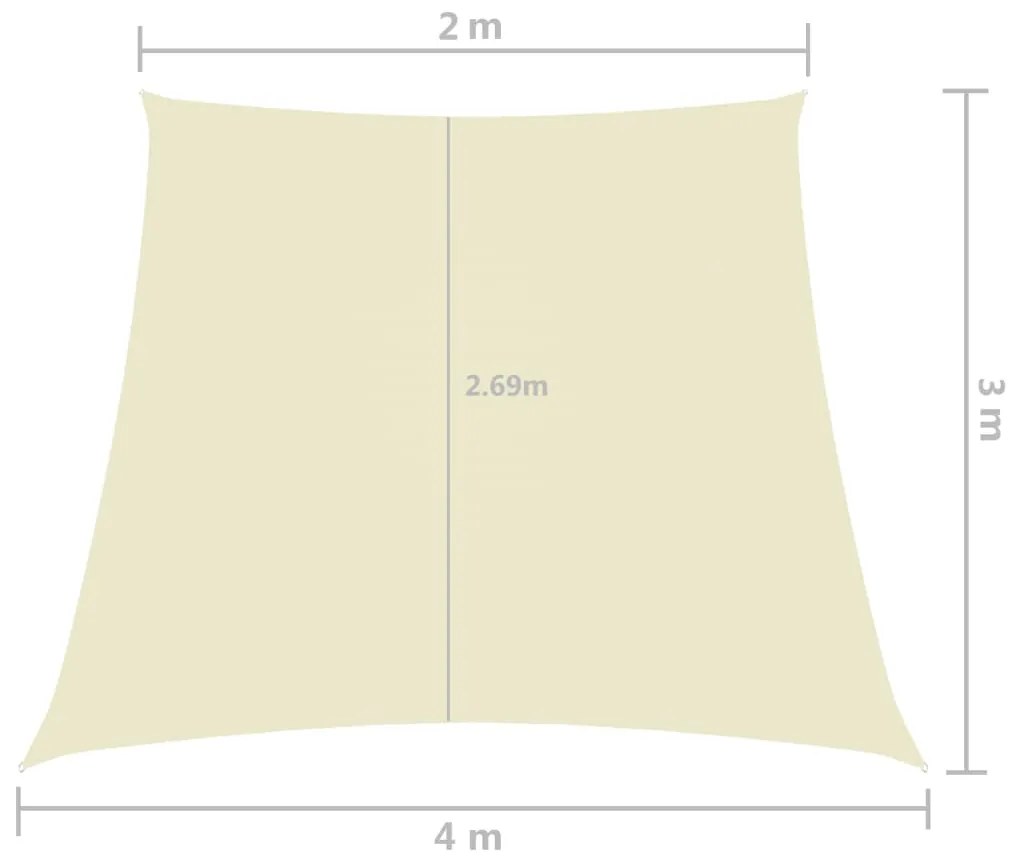 vidaXL Πανί Σκίασης Τρίγωνο Κρεμ 2/4 x 3 μ. από Ύφασμα Oxford