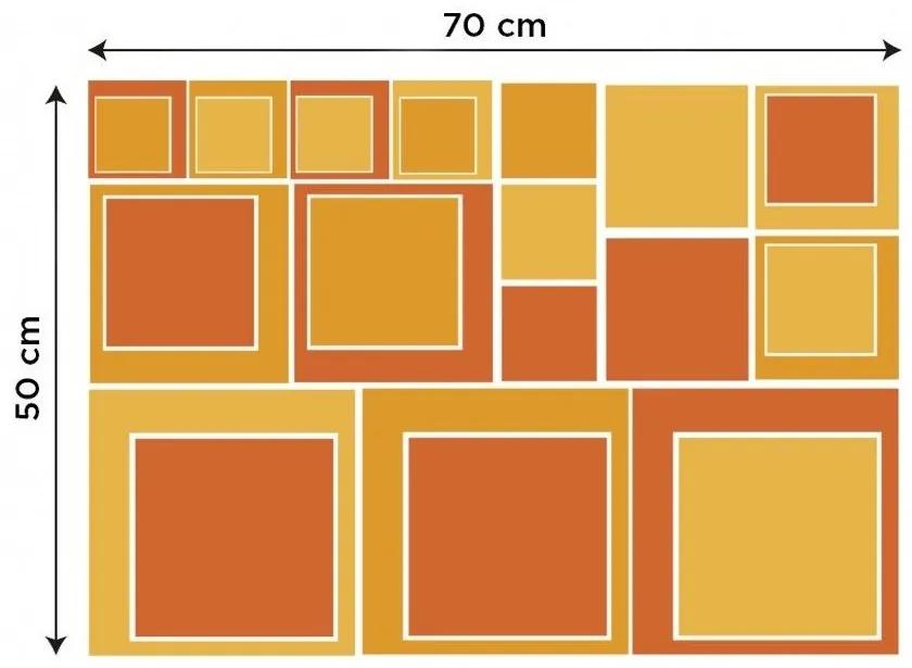 Διακοσμητικά αυτοκόλλητα τοίχου πορτοκαλί τετράγωνα - 50x70
