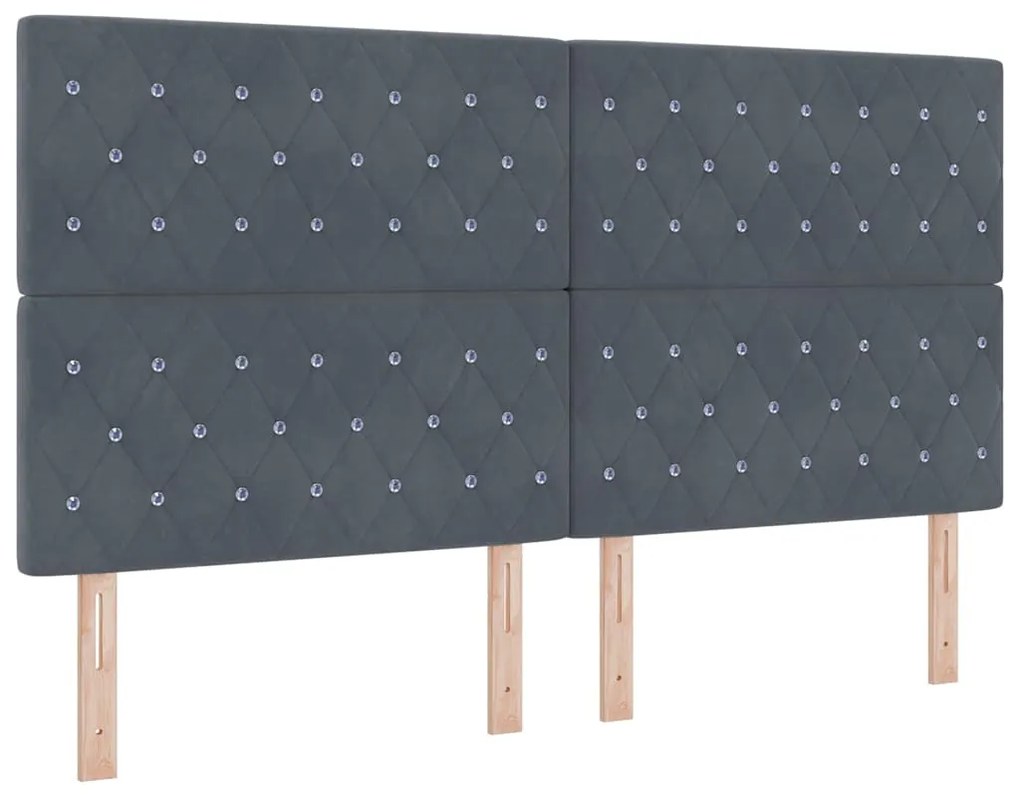 vidaXL Κρεβάτι με ελατήρια Σκούρο γκρι 180 x 200 cm Βελούδο