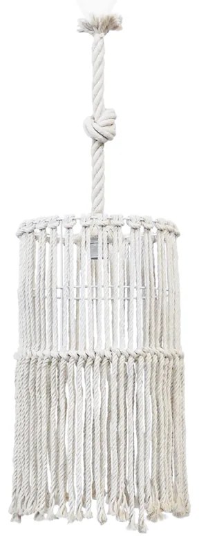 Φωτιστικό Οροφής Mac-03 Φ30 1/L Macrame 31-1066 White Heronia Rope, Metal