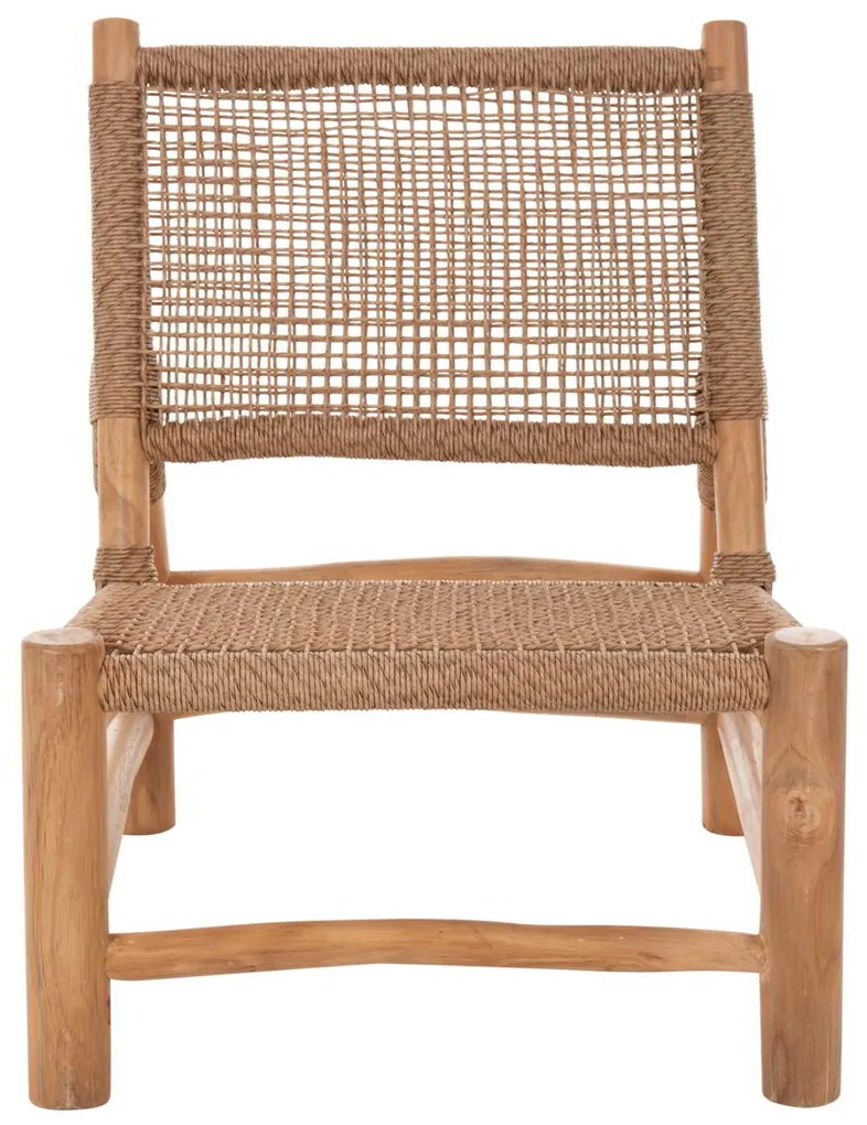 ΚΑΡΕΚΛΑ LONDER HM5986 ΞΥΛΟ TEAK ΣΕ ΦΥΣΙΚΟ ΚΑΙ ΣΥΝΘΕΤΙΚΟ RATTAN 63x77x77Υεκ.