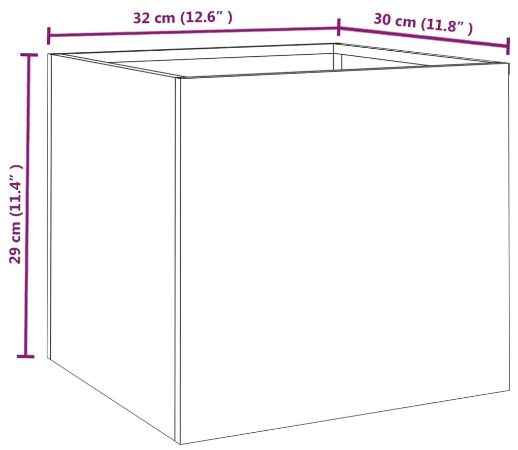 Ζαρντινιέρα 32 x 30 x 29 εκ. Ατσάλι Σκληρυθέν στον Αέρα - Καφέ