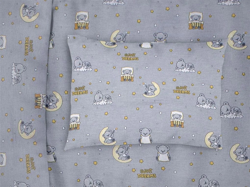 Μαξιλαροθήκη Βαμβακερή Bebe 35x45εκ. Sweet Dreams 552 Grey DimCol