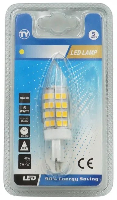 LED ΛΑΜΠΑ 5W ΚΙΤΡΙΝΟ TY-05550