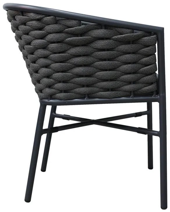 Καρέκλα - Πολυθρόνα Noevo αλουμινίου-pp στοιβαζόμενη με γκρι σκελετό και μαξιλάρι 57x62x77 εκ. 57x62x76 εκ.