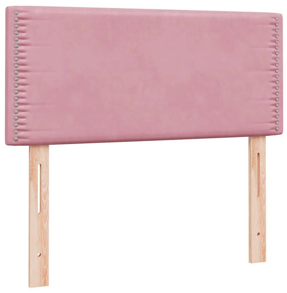 Κρεβάτι Boxspring με Στρώμα Ροζ 80x220 εκ. Βελούδινο 3316142