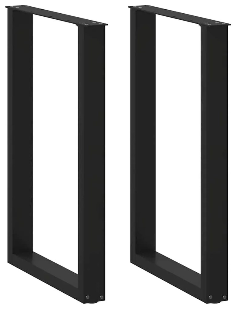 vidaXL Πόδια Τραπεζιού Μπαρ σε Σχήμα U, 2 τεμ. Μαύρο, Ατσάλι 60x(90-91) εκ.