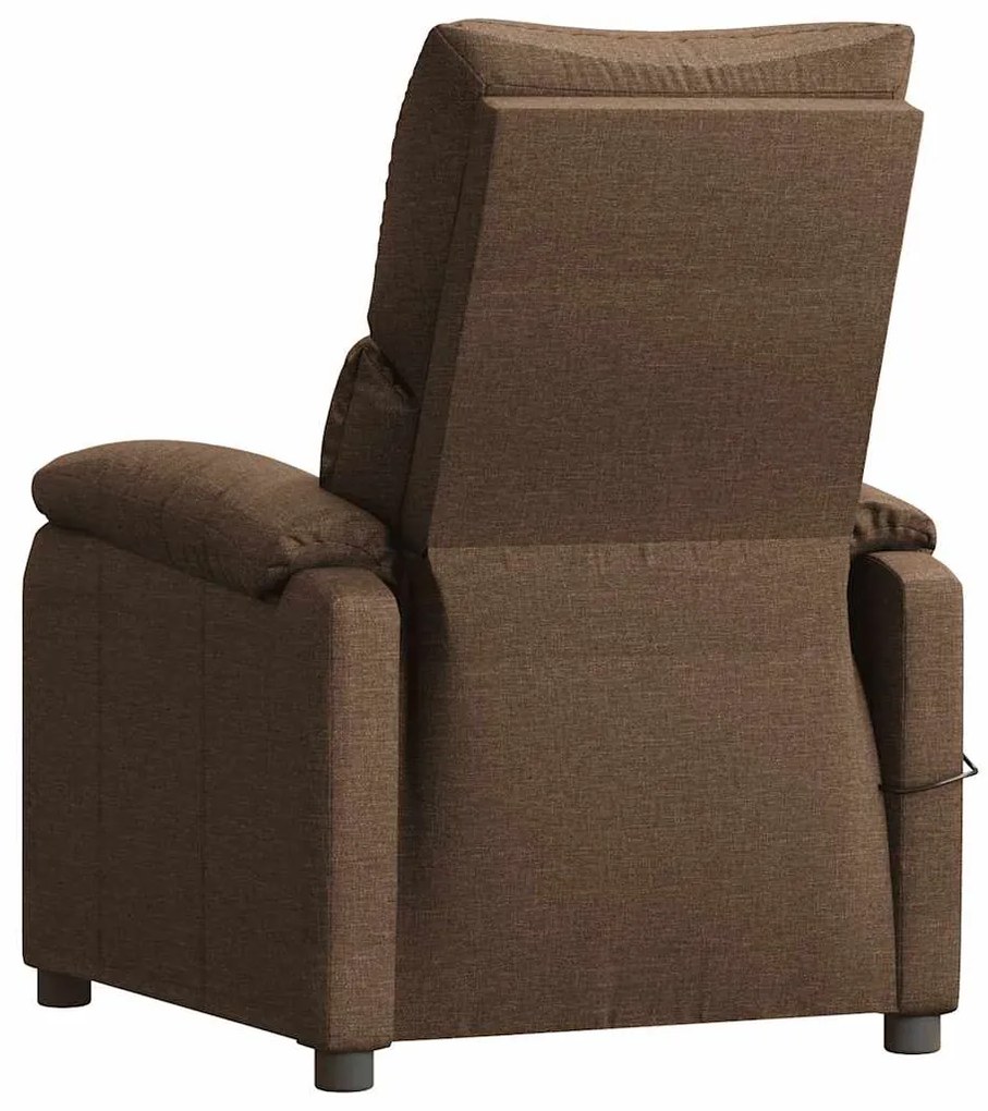 vidaXL Πολυθρόνα Μασάζ Καφέ Υφασμάτινη