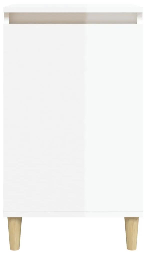vidaXL Κομοδίνα 2 τεμ. Γυαλ. Λευκό 40x35x70 εκ. από Επεξεργασμένο Ξύλο