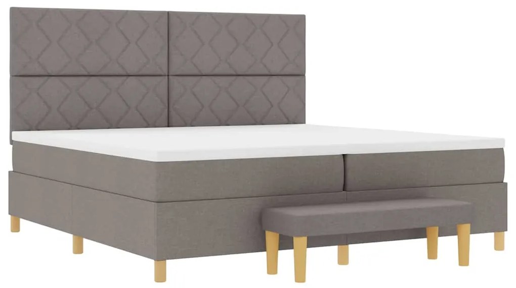 vidaXL Κρεβάτι με ελατήρια με στρώμα Taupe 200 x 200 cm ύφασμα