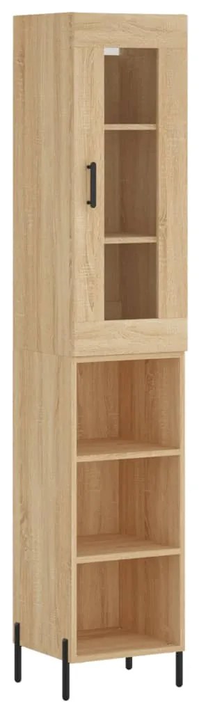 vidaXL Μπουφές Sonoma δρυς 34,5 x 34 x 180 εκ. από Επεξεργασμένο Ξύλο