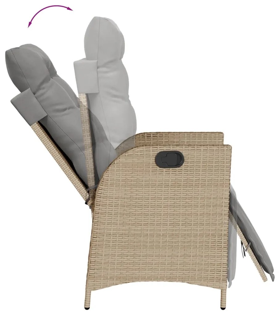 vidaXL Σετ Τραπεζαρίας Κήπου 7 τεμ. Μπεζ Συνθετικό Ρατάν με Μαξιλάρια