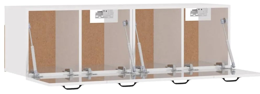 vidaXL Ντουλάπια Τοίχου 2 τεμ. Γυαλ. Λευκό 80x36,5x35 εκ. Επεξ. Ξύλο