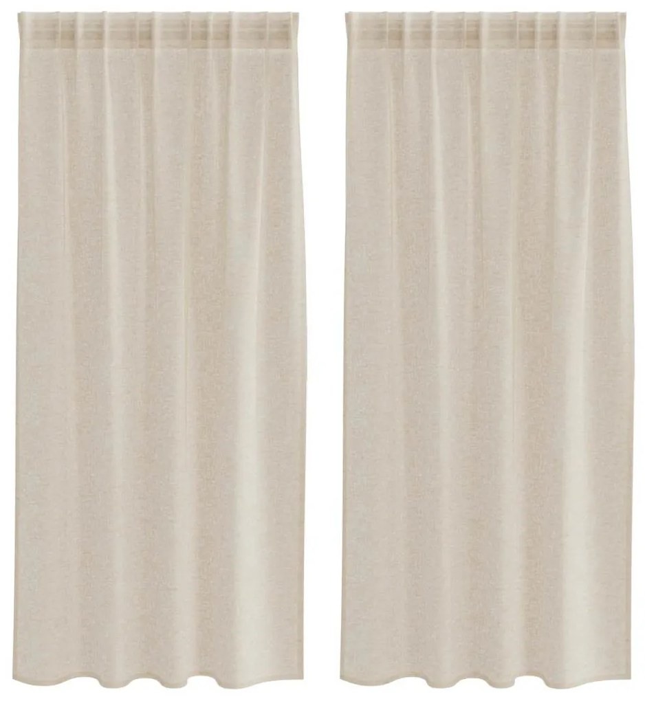 vidaXL Κουρτίνες με κουρτίνες 2 pcs Άμμος 140x175cm Πολυεστέρας