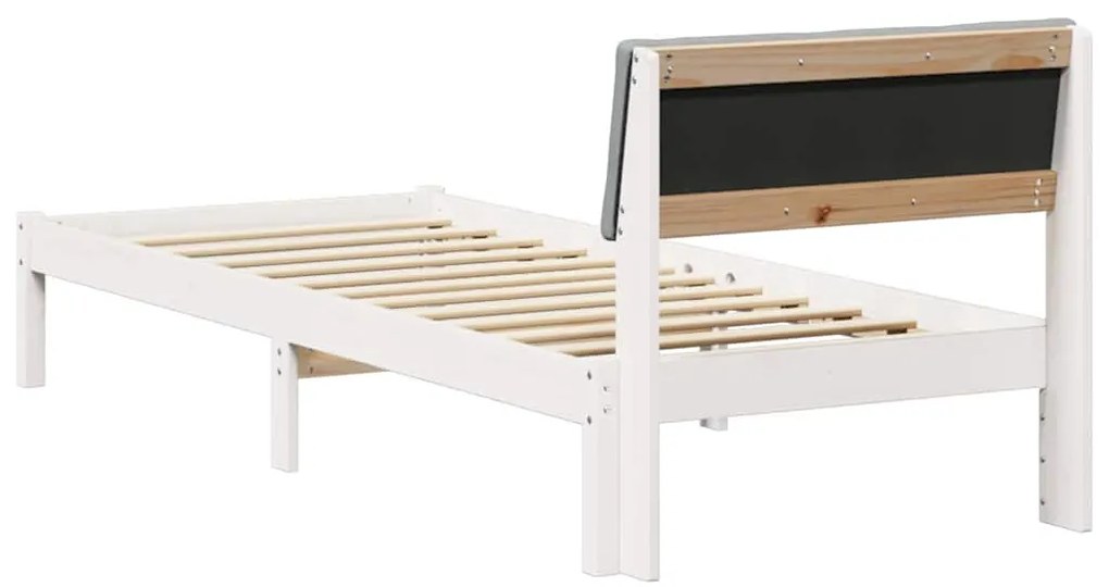 vidaXL Σκελετός Κρεβατιού Λευκό και ανοιχτό γκρι 75 x 190 cm