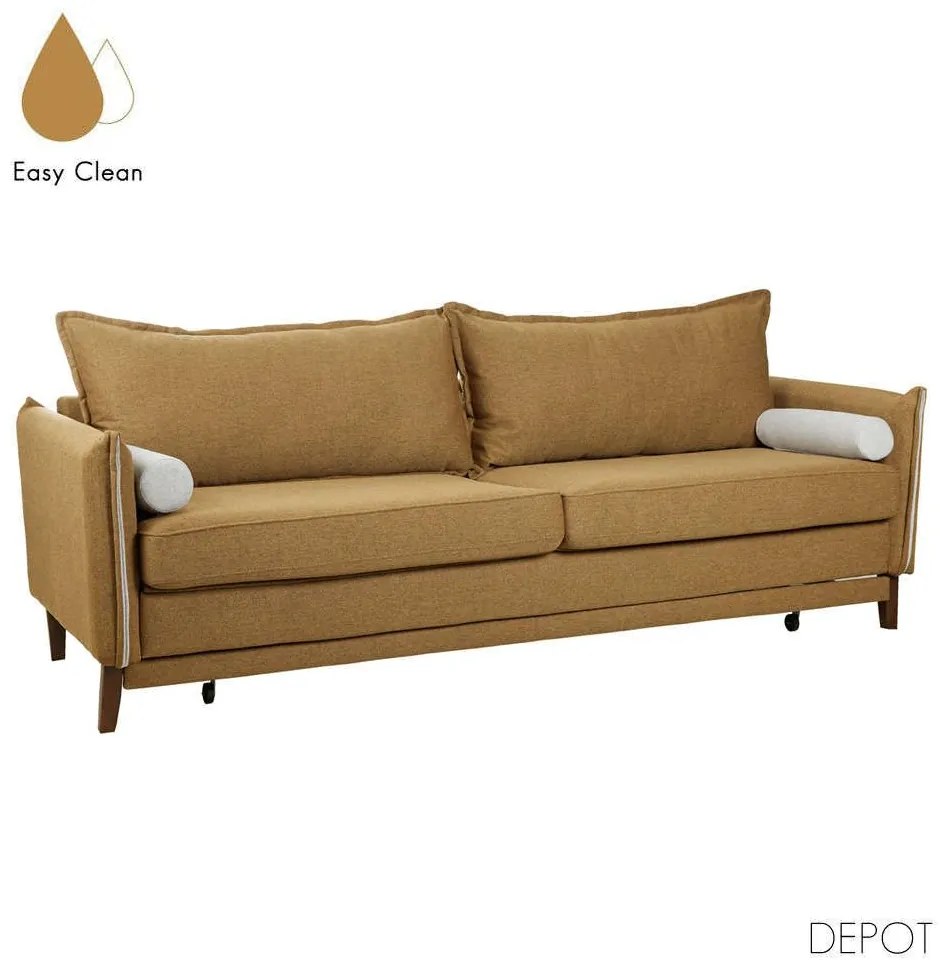 Καναπές - Κρεβάτι Commodo 71-0036 Τριθέσιος 230x81x88cm Camel
