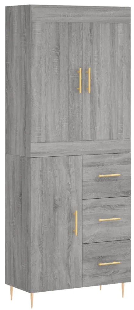 vidaXL Ντουλάπι Γκρι Sonoma 69,5 x 34 x 180 εκ. Επεξεργασμένο Ξύλο