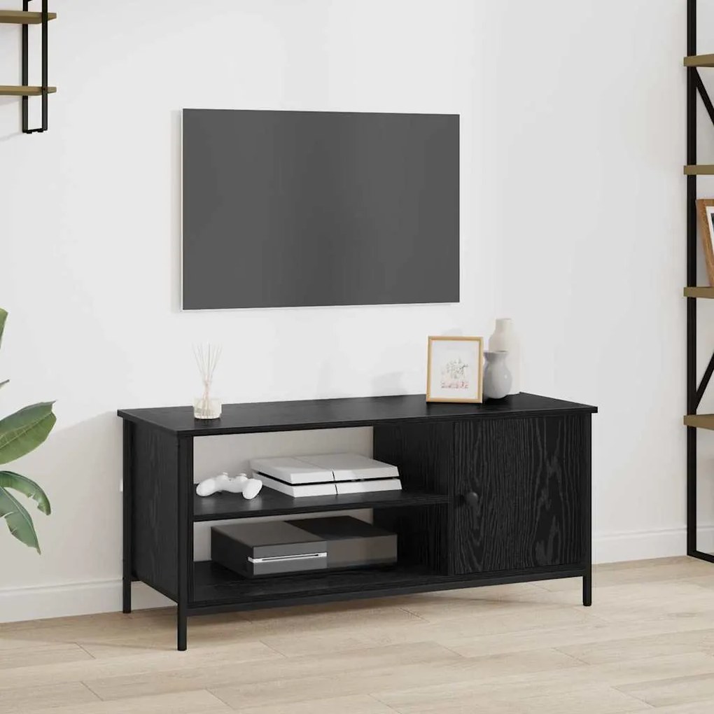 vidaXL Ντουλάπι TV Μαύρη δρυς 100 x 40 x 45 cm Επεξεργασμένο ξύλο